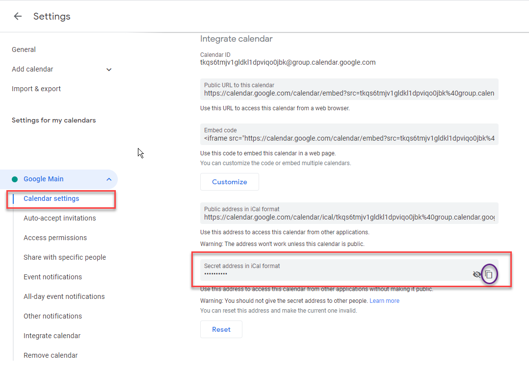 Google Calendar Secret Address In Ical Format Missing 